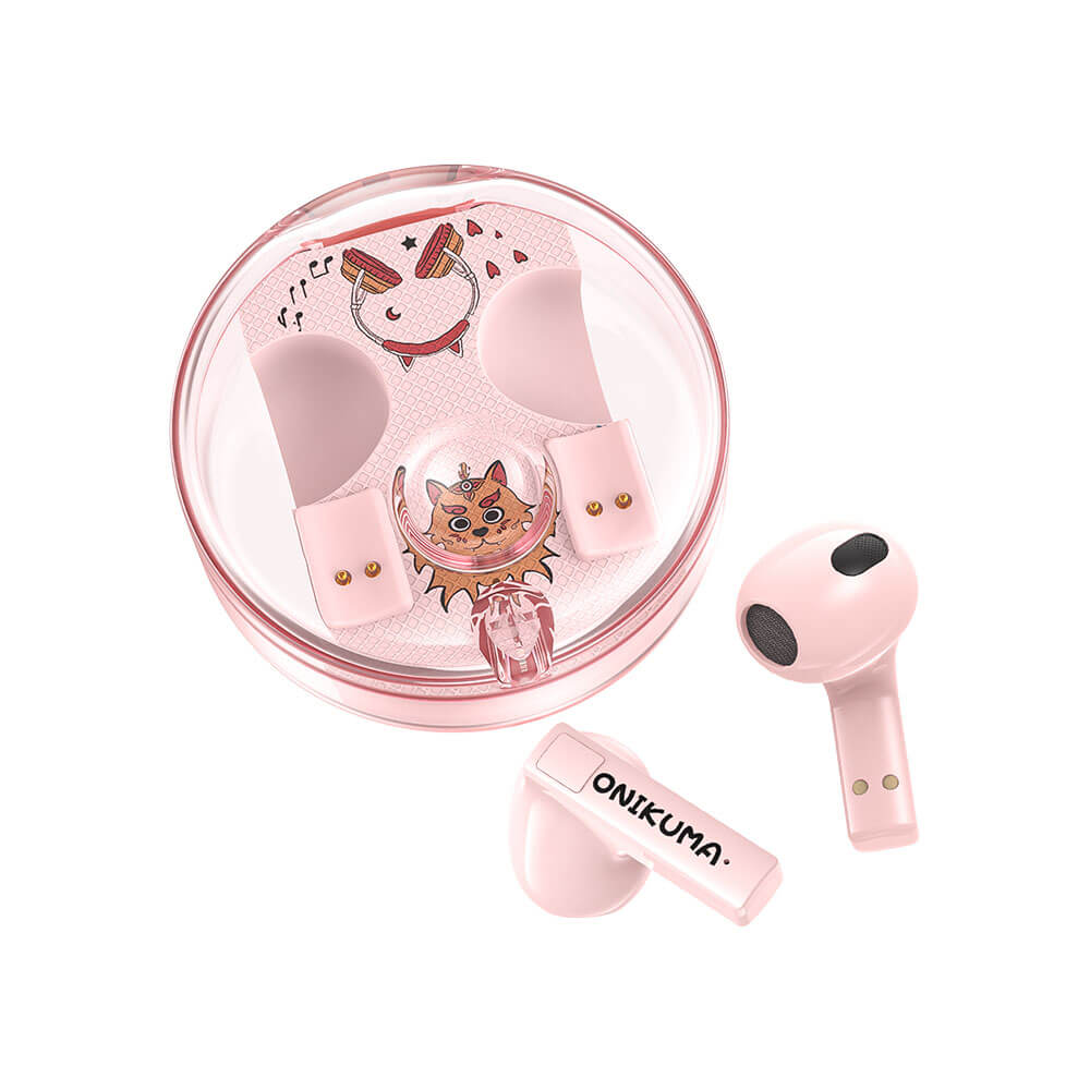หูฟังเกมมิ่งไร้สาย ONIKUMA T301 TWS GAMING EARBUDS - สีชมพู