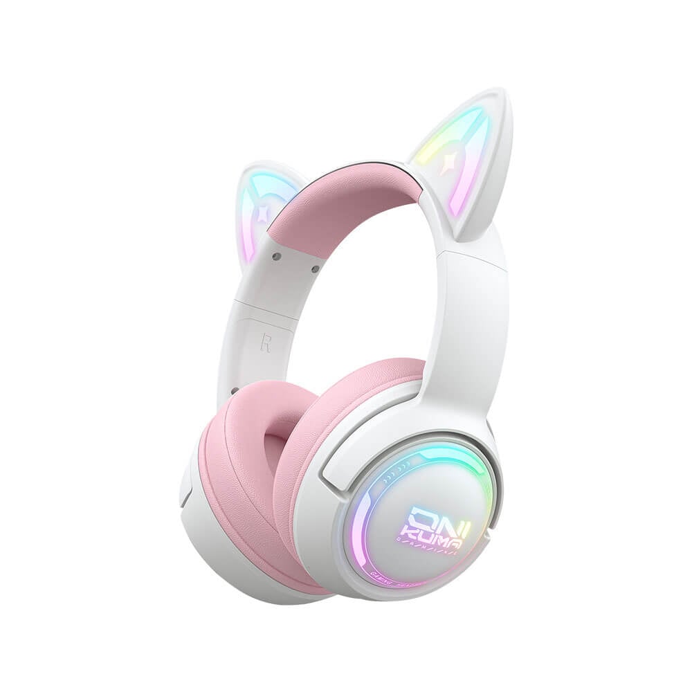 หูฟังเกมมิ่ง ONIKUMA GT838 เชื่อมต่อได้ 3 โหมด BLUETOOTH 5.3 / USB-C / 2.4G DONGLE - สีชมพู