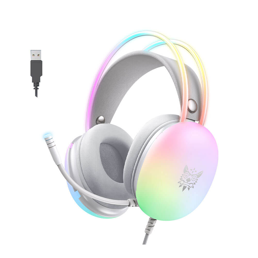 หูฟังเกมมิ่ง ONIKUMA X25 RGB GAMING HEADSET - สีขาว (7.1)