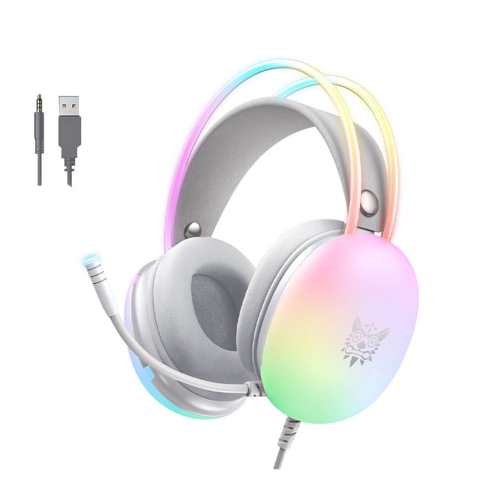 หูฟังเกมมิ่ง ONIKUMA X25 RGB GAMING HEADSET - สีขาว (3.5)