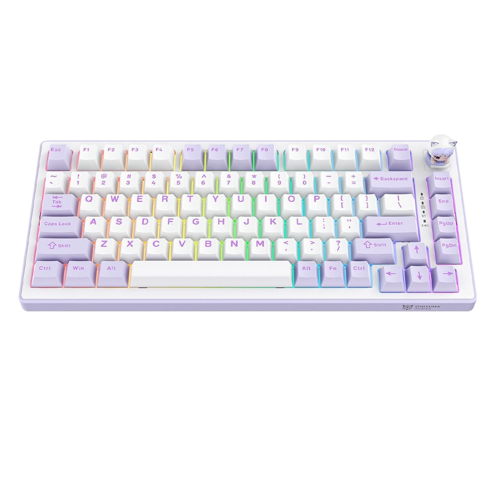 คีย์บอร์ดเกมมิ่งไร้สาย ONIKUMA MT707 82-KEY - ม่วง