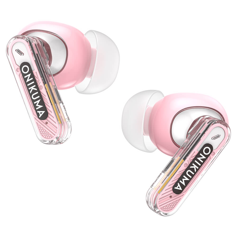 หูฟังเกมมิ่งไร้สาย ONIKUMA T5 IN-EAR BLUETOOTH EARPHONE - สีชมพู_1