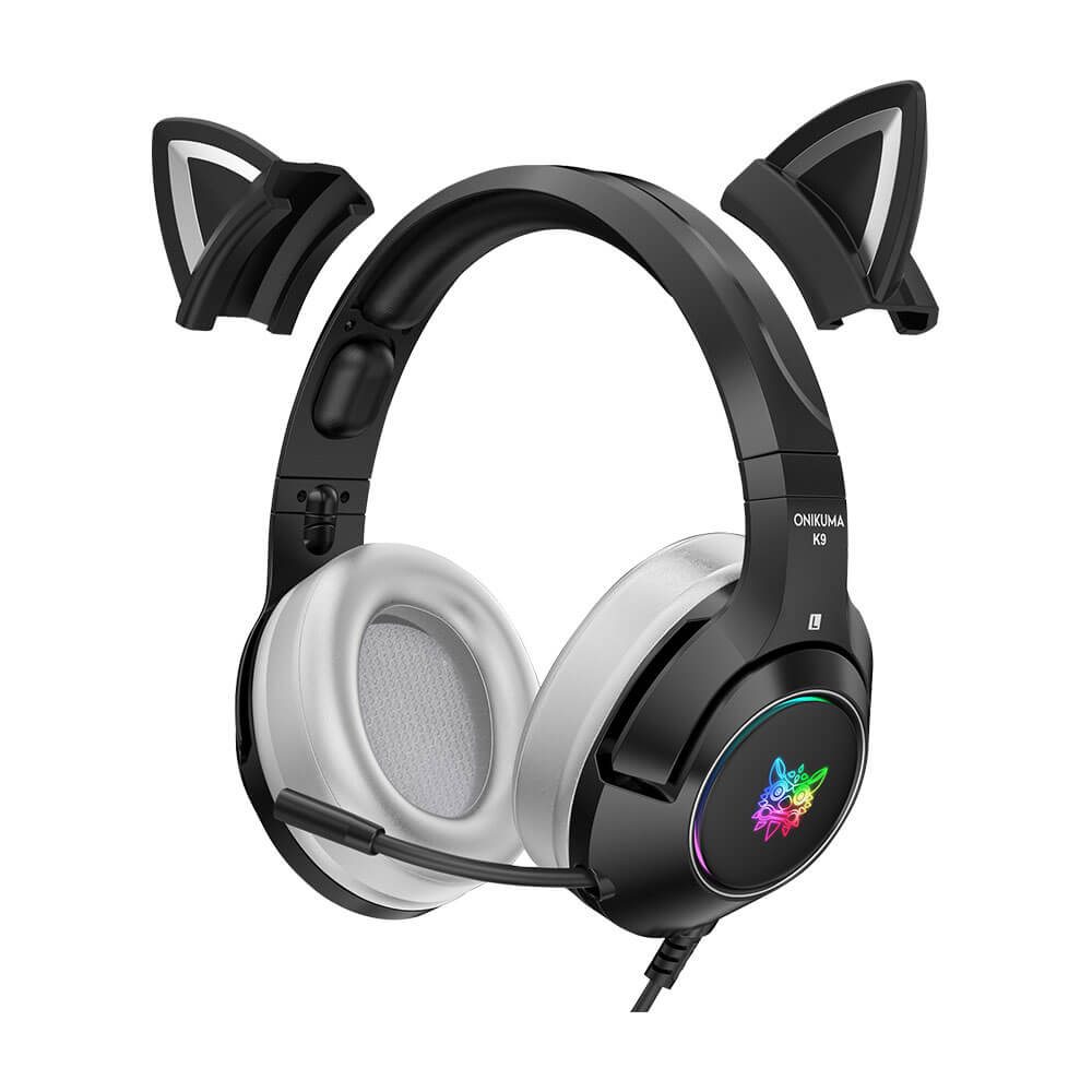 หูฟังเกมมิ่ง ONIKUMA K9 CAT EARS GAMING HEADSET - POWER HONOR BLACK (7.1)