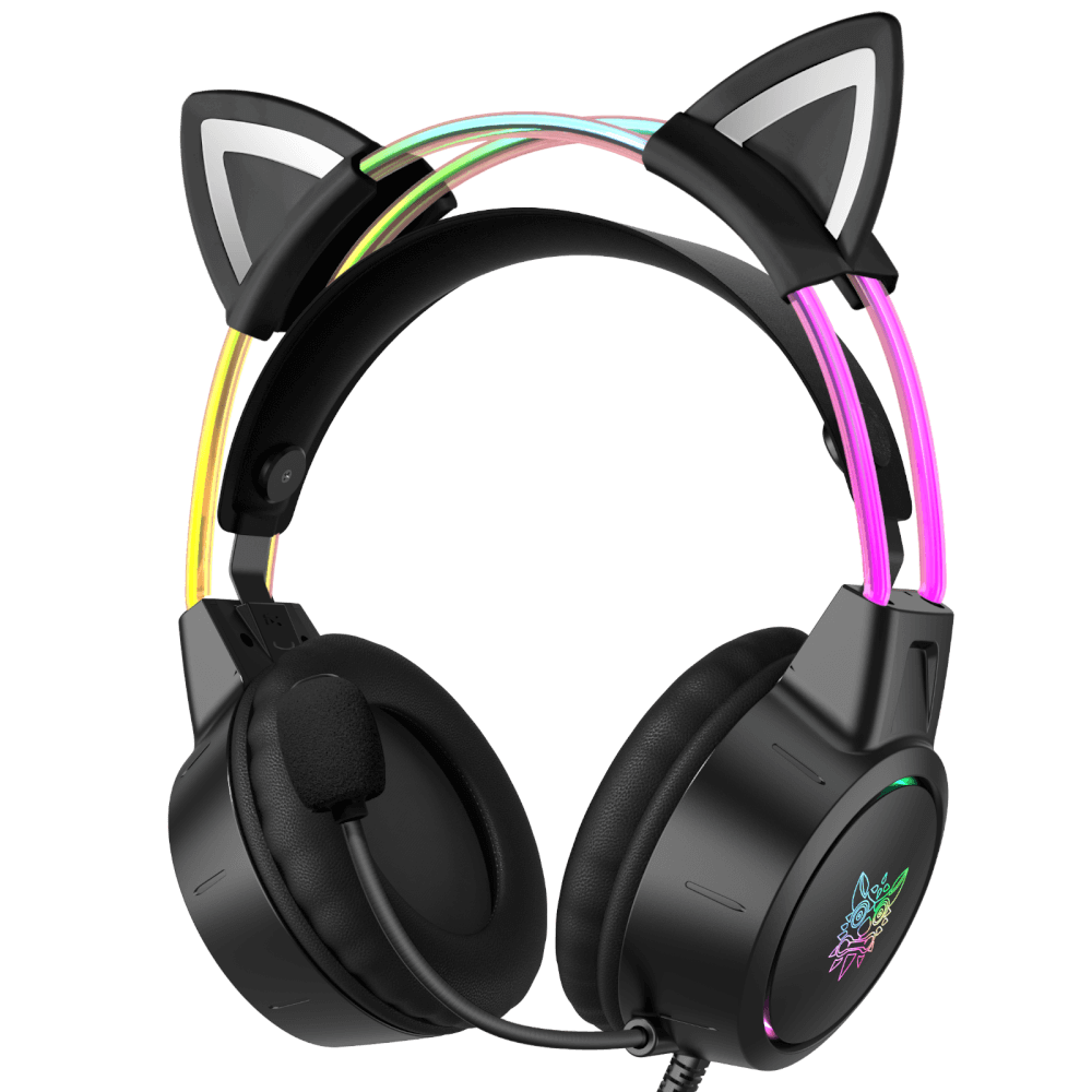 หูฟังเกมมิ่ง ONIKUMA X15 PRO CAT EARS RGB LIGHT DOUBLE-HEAD BEAM - สีดำ_1