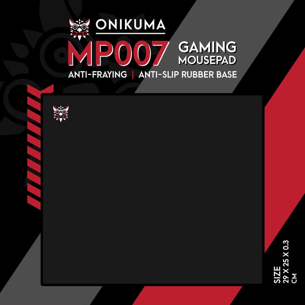 แผ่นรองเมาส์เกมมิ่ง ONIKUMA MP007 GAMING MOUSEPAD ขนาด 290 X 250 X 3 มม. - สีดำ_1