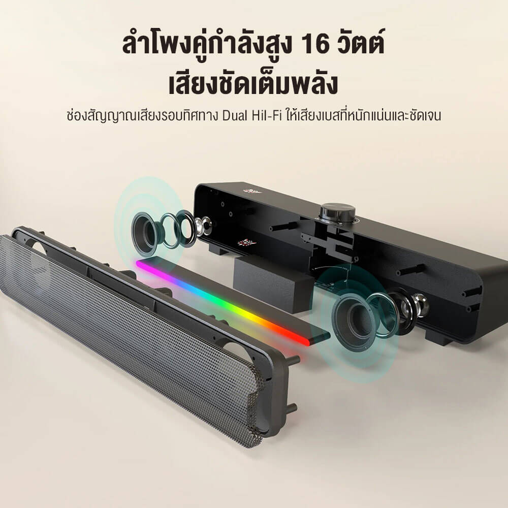 ลำโพงซาวด์บาร์ ONIKUMA L16 16W เชื่อมต่อ BLUETOOTH 5.3 / USB - สีดำ_1