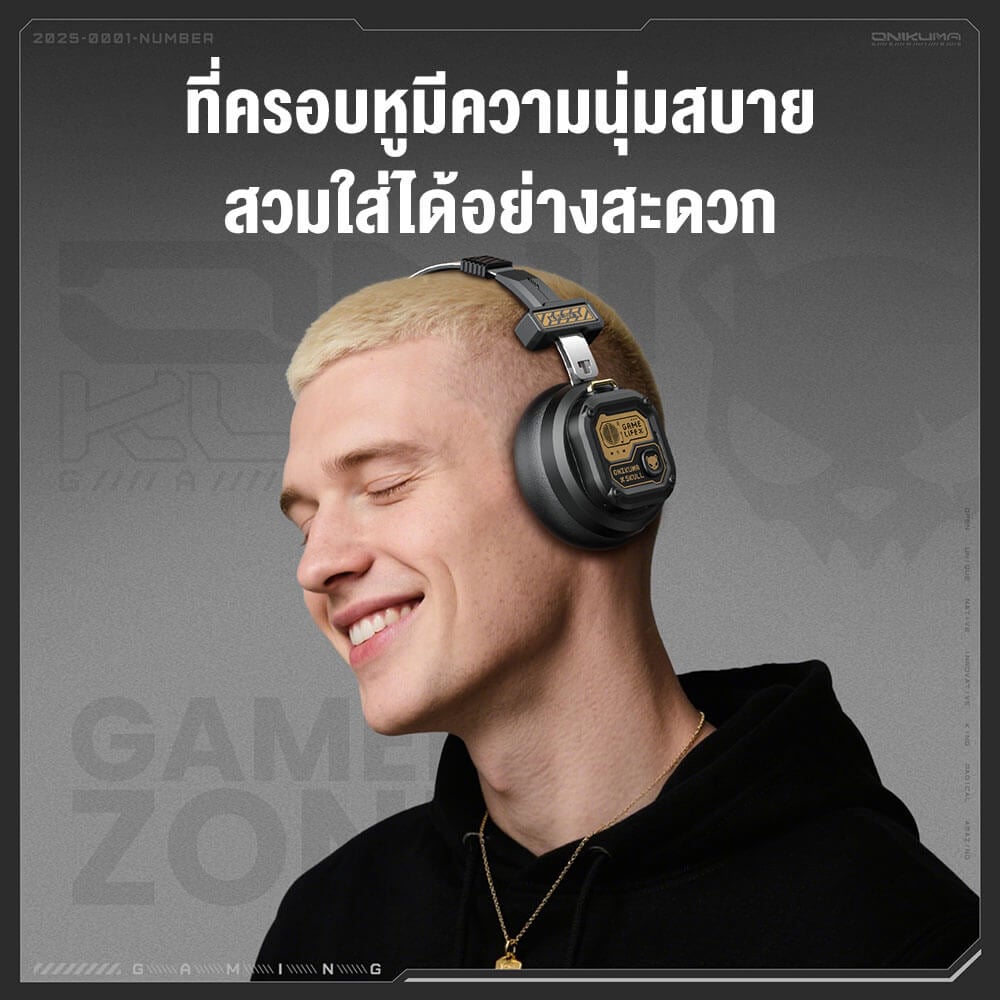 หูฟังเกมมิ่ง ONIKUMA GT803 เชื่อมต่อ 2 โหมด BLUETOOTH 5.4 / USB-C - สีดำ_10