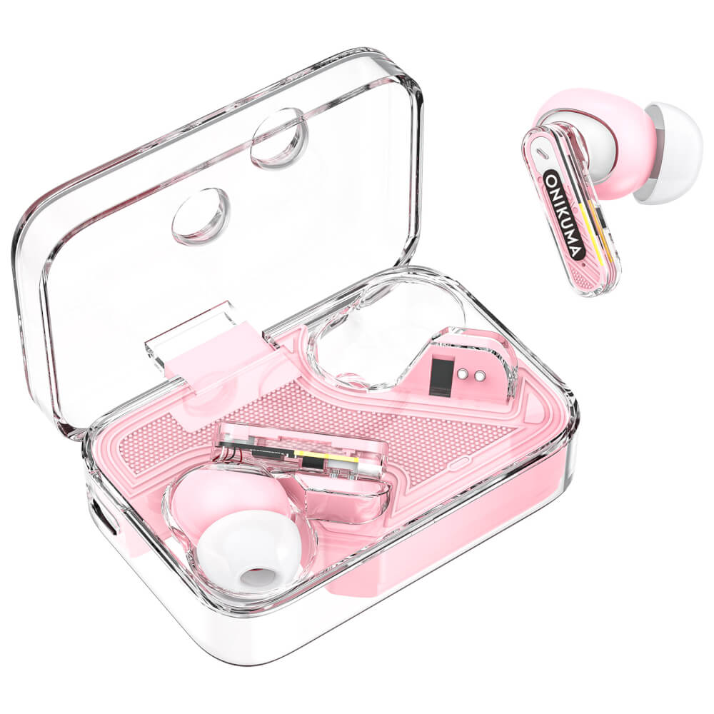 หูฟังเกมมิ่งไร้สาย ONIKUMA T5 IN-EAR BLUETOOTH EARPHONE - สีชมพู_2