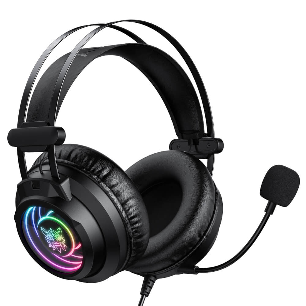 หูฟังเกมมิ่ง ONIKUMA X80 ABYSSAL MIRROR 7.1 VIRTUAL SURROUND เอฟเฟกต์แสงไฟ RGB - สีดำ_2