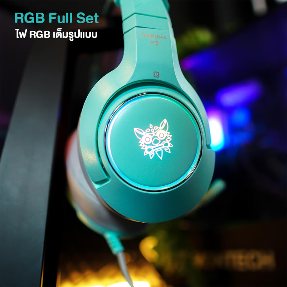 หูฟังเกมมิ่ง ONIKUMA K9 CAT EARS GAMING HEADSET - สีเขียว (3.5)_3