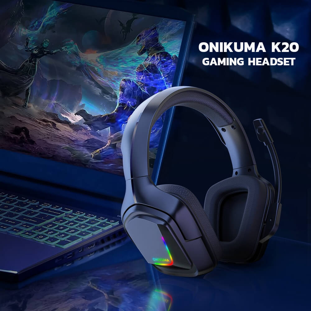 หูฟังเกมมิ่ง ONIKUMA K20 GAMING HEADSET - สีดำ
