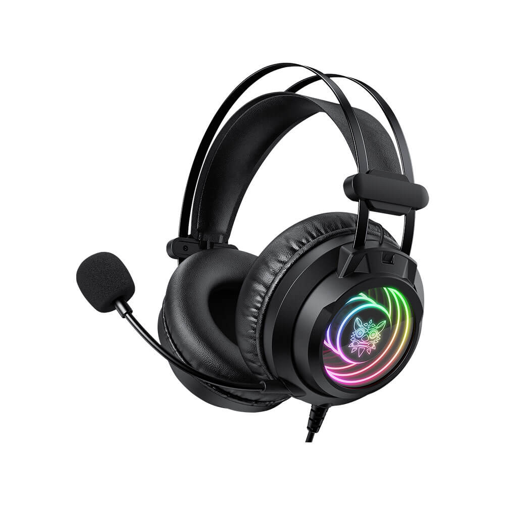 หูฟังเกมมิ่ง ONIKUMA X80 ABYSSAL MIRROR 7.1 VIRTUAL SURROUND เอฟเฟกต์แสงไฟ RGB - สีดำ_4
