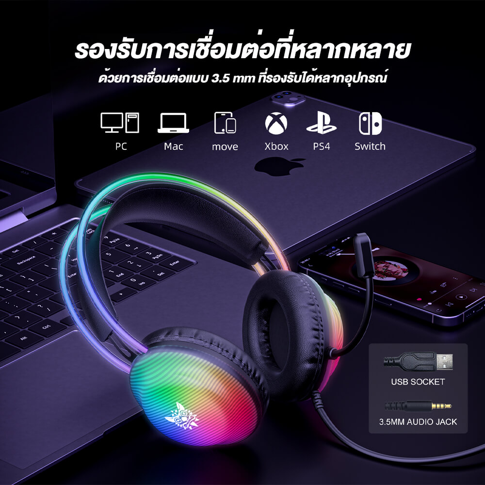หูฟังเกมมิ่ง ONIKUMA X29 GAMING HEADSET - สีดำ_5