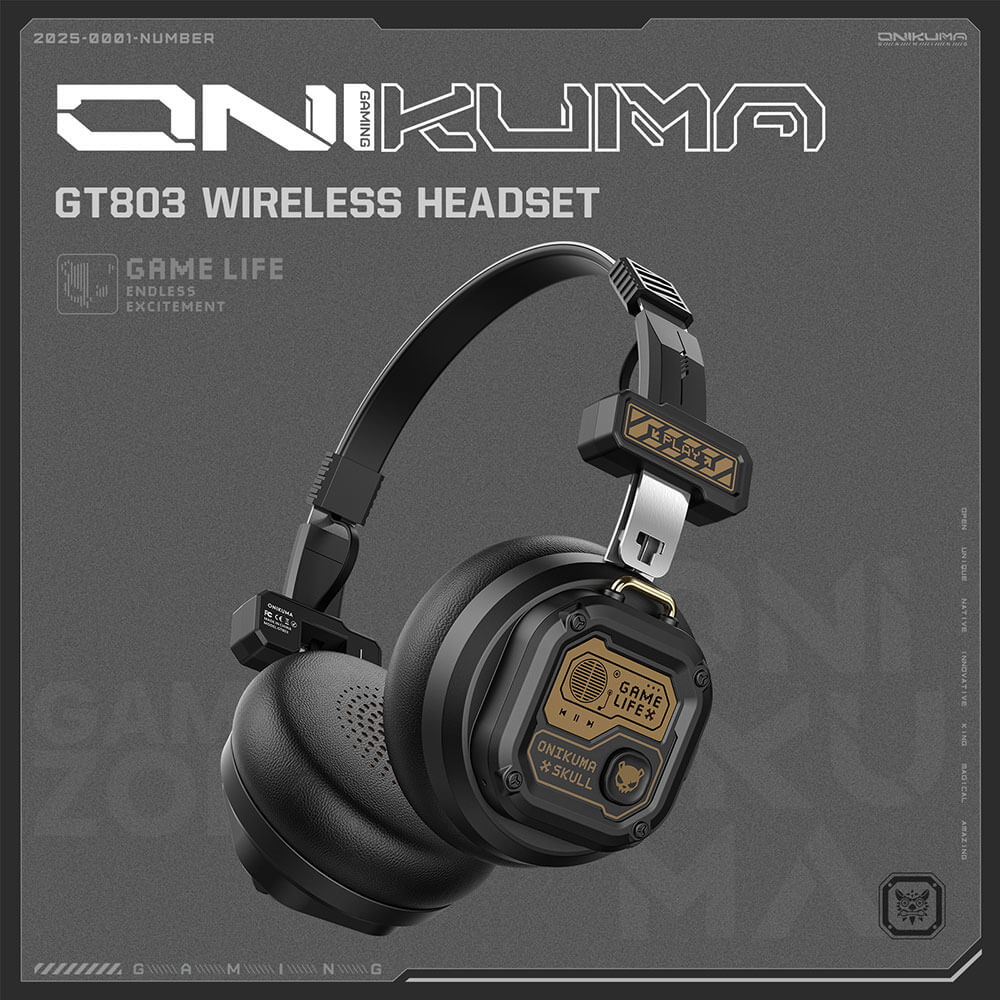 หูฟังเกมมิ่ง ONIKUMA GT803 เชื่อมต่อ 2 โหมด BLUETOOTH 5.4 / USB-C - สีดำ_5