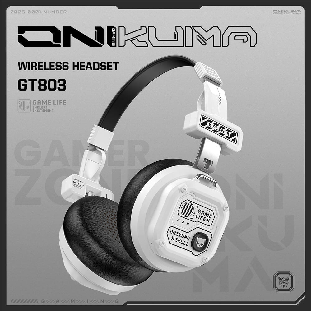 หูฟังเกมมิ่ง ONIKUMA GT803 เชื่อมต่อ 2 โหมด BLUETOOTH 5.4 / USB-C - สีขาว_5