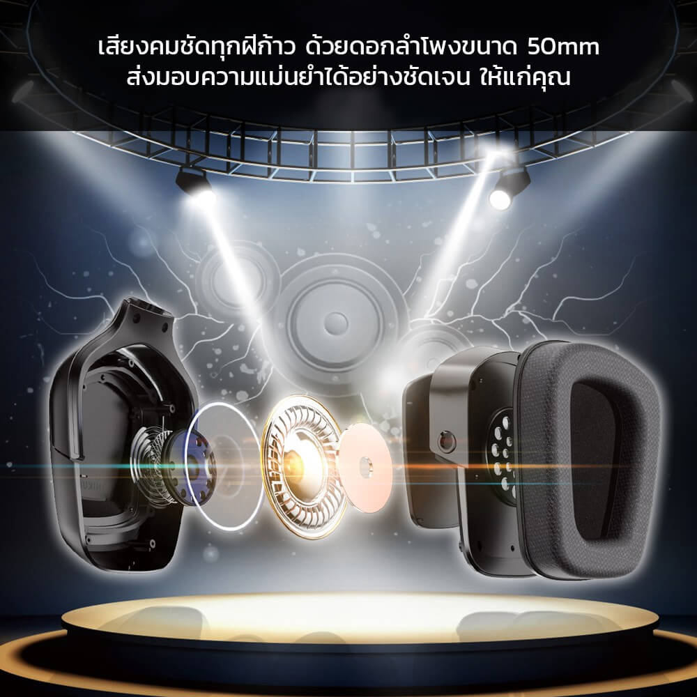 หูฟังเกมมิ่ง ONIKUMA K20 GAMING HEADSET - สีดำ