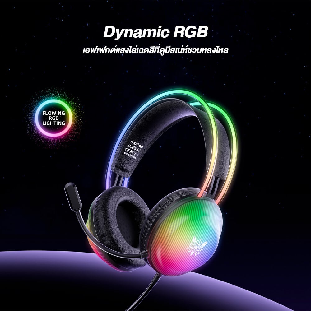 หูฟังเกมมิ่ง ONIKUMA X29 GAMING HEADSET - สีดำ_7