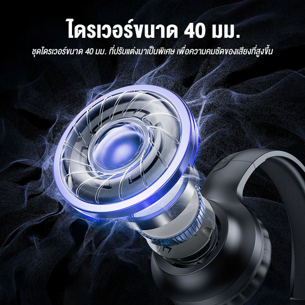 หูฟังเกมมิ่ง ONIKUMA X36 ABYSS LAMP EFFECT เอฟเฟกต์แสงไฟ ABYSS LAMP - สีดำ_7