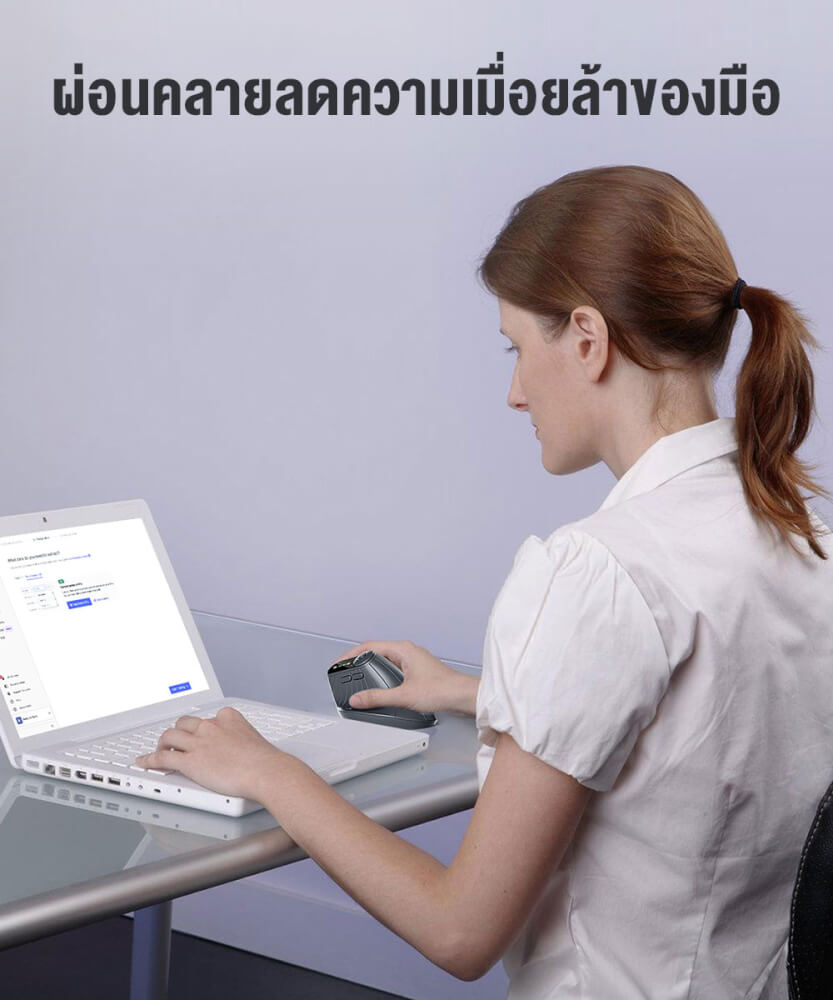 เมาส์ไร้สาย ONIKUMA CW932 WIRELESS VERTICAL MOUSE เชื่อมต่อ 2.4G / BLUETOOTH 1-2 - สีดำ_7