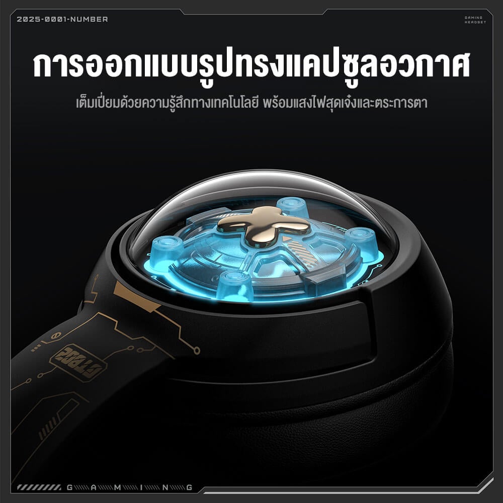 หูฟังเกมมิ่ง ONIKUMA GT802 เชื่อมต่อได้ 3 โหมด BLUETOOTH 5.3 / USB-C / 2.4G DONGLE - สีดำ_7