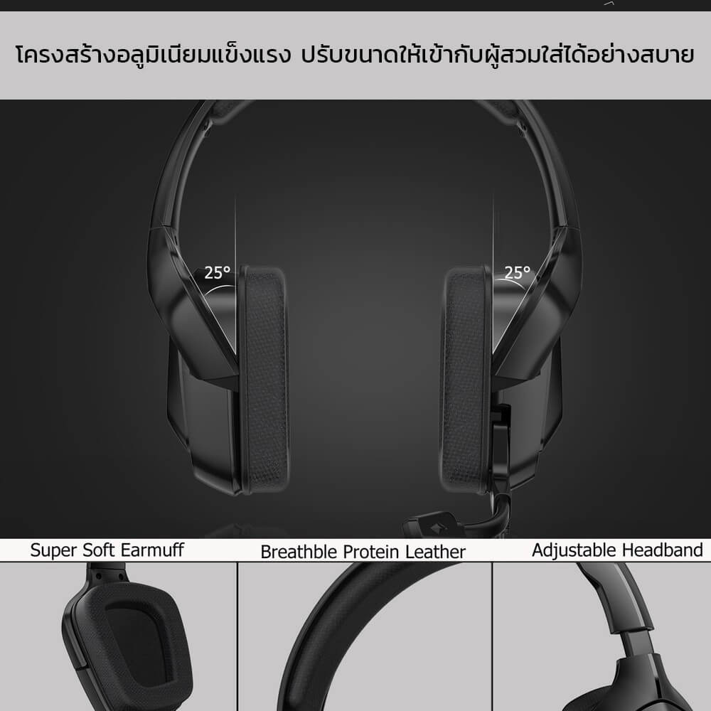 หูฟังเกมมิ่ง ONIKUMA K20 GAMING HEADSET - สีดำ