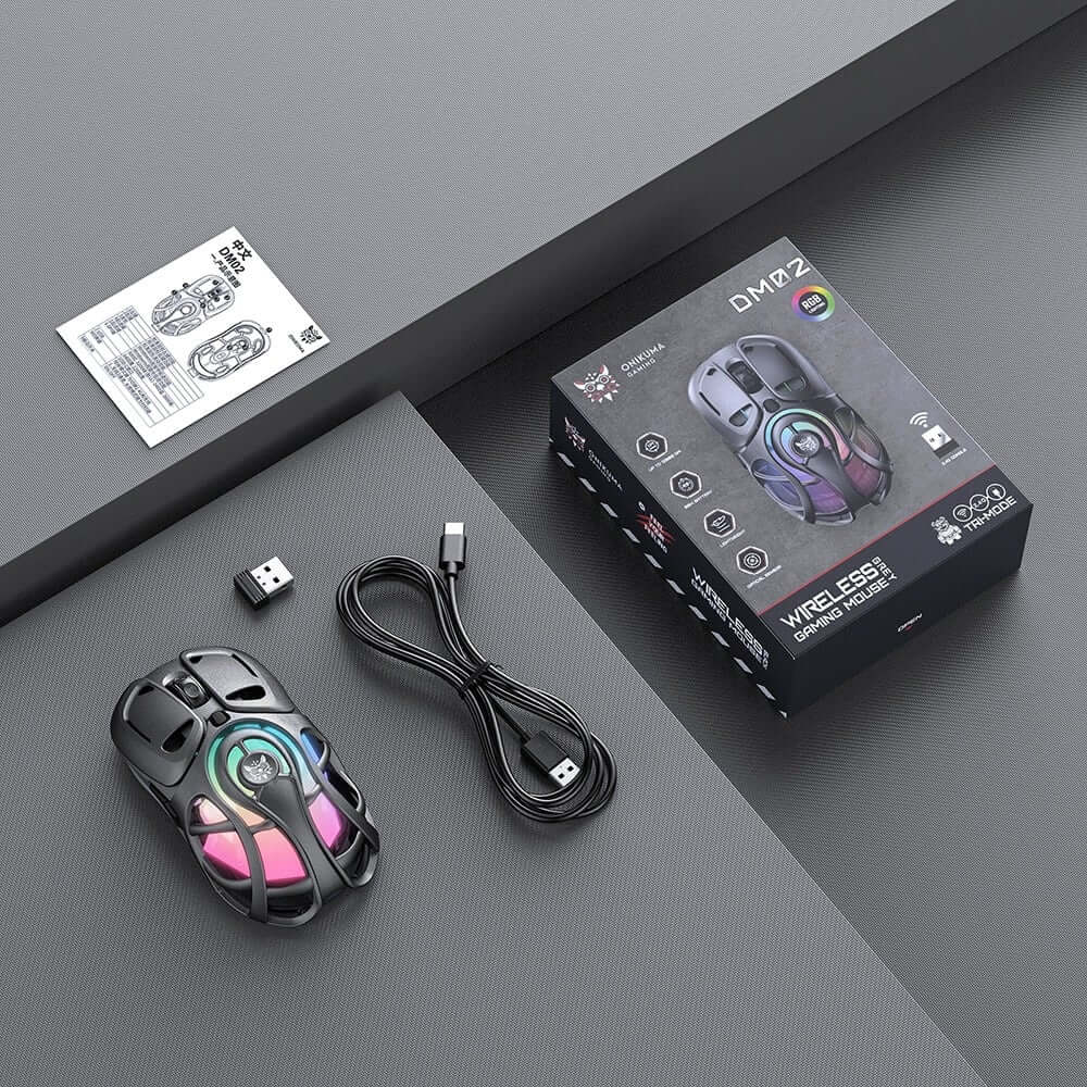 เมาส์เกมมิ่ง ONIKUMA DM02 TRI-MODE RGB GAMING MOUSE - สีดำ