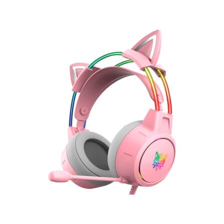 หูฟังเกมมิ่ง ONIKUMA X15 PRO CAT EARS RGB LIGHT DOUBLE-HEAD BEAM - สีชมพู_0