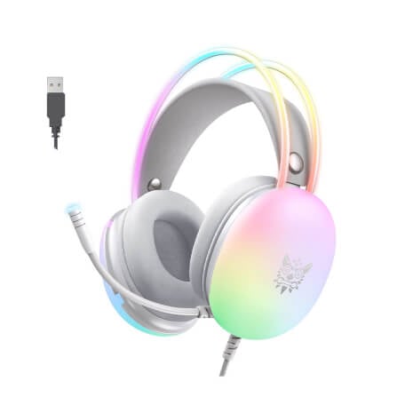 หูฟังเกมมิ่ง ONIKUMA X25 RGB GAMING HEADSET - สีขาว (7.1)_0