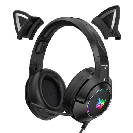 หูฟังเกมมิ่ง ONIKUMA K9 CAT EARS GAMING HEADSET - สีดำ (7.1)_1