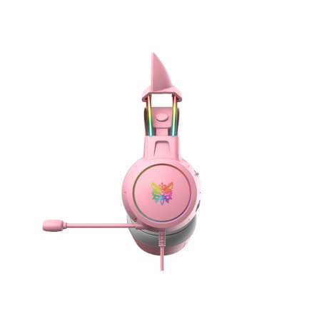 หูฟังเกมมิ่ง ONIKUMA X15 PRO CAT EARS RGB LIGHT DOUBLE-HEAD BEAM - สีชมพู_2