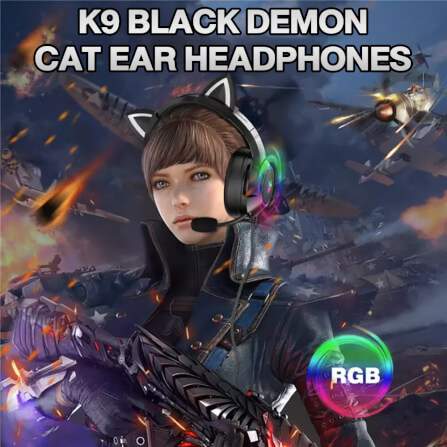 หูฟังเกมมิ่ง ONIKUMA K9 CAT EARS GAMING HEADSET - สีดำ (7.1)_3