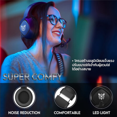 หูฟังเกมมิ่ง ONIKUMA K19 GAMING HEADSET - สีดำ_4