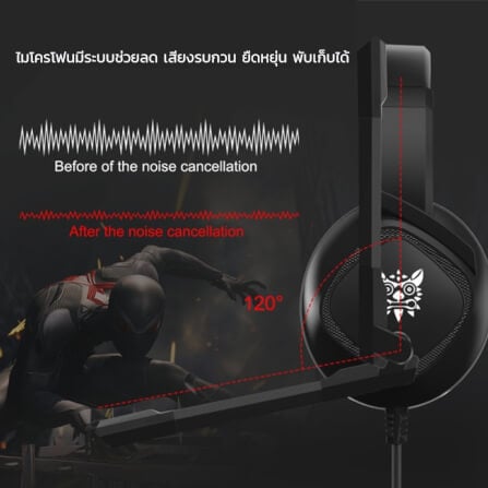 หูฟังเกมมิ่ง ONIKUMA K19 GAMING HEADSET - สีดำ_5