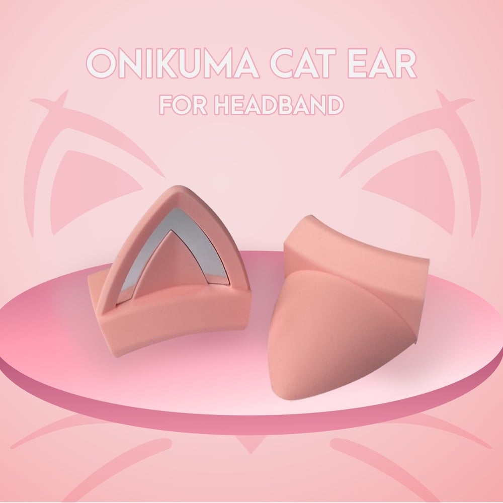 อุปกรณ์ตกแต่งหูฟังรูปทรงหูแมว สำหรับ ONIKUMA K96 - สีชมพู_1