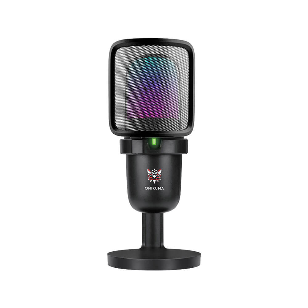ไมโครโฟน ONIKUMA HOKO RGB ไมค์แบบตั้งโต๊ะ สำหรับเล่นเกม สตรีมมิ่ง ฯลฯ - สีดำ