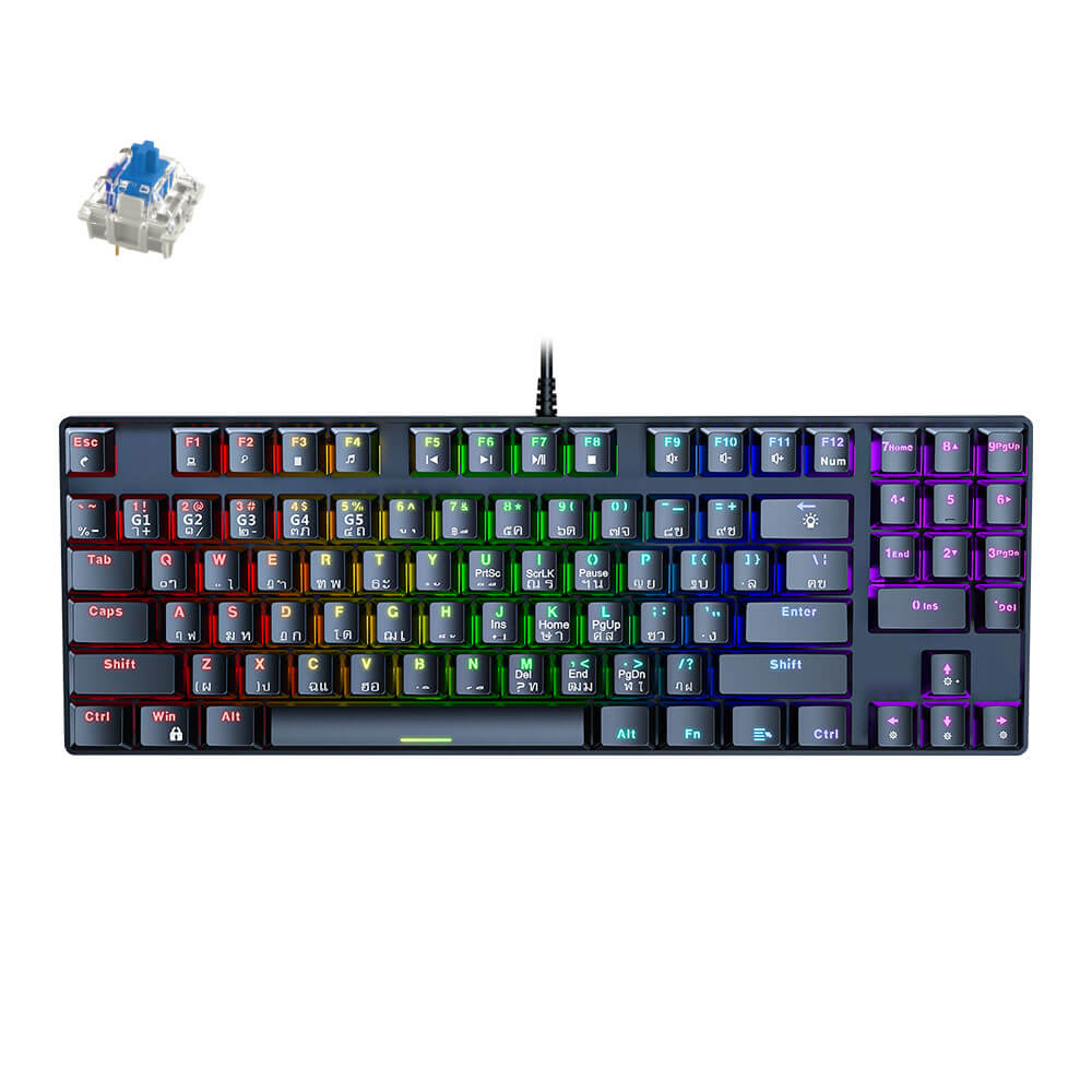 คีย์บอร์ดเกมมิ่ง ONIKUMA HARU LITE GAMING KEYBOARD MINI RGB - สีดำ (BLUE SWITCH) (TH/EN)