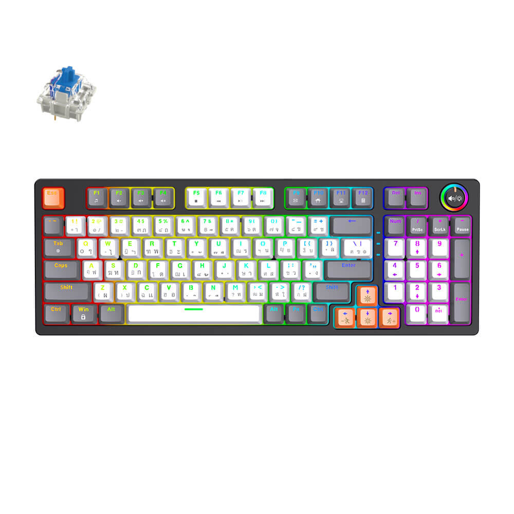 คีย์บอร์ดเกมมิ่ง ONIKUMA FUYU MECHANICAL GAMING KEYBOARD - สีขาว (BLUE SWITCH) (TH/EN)
