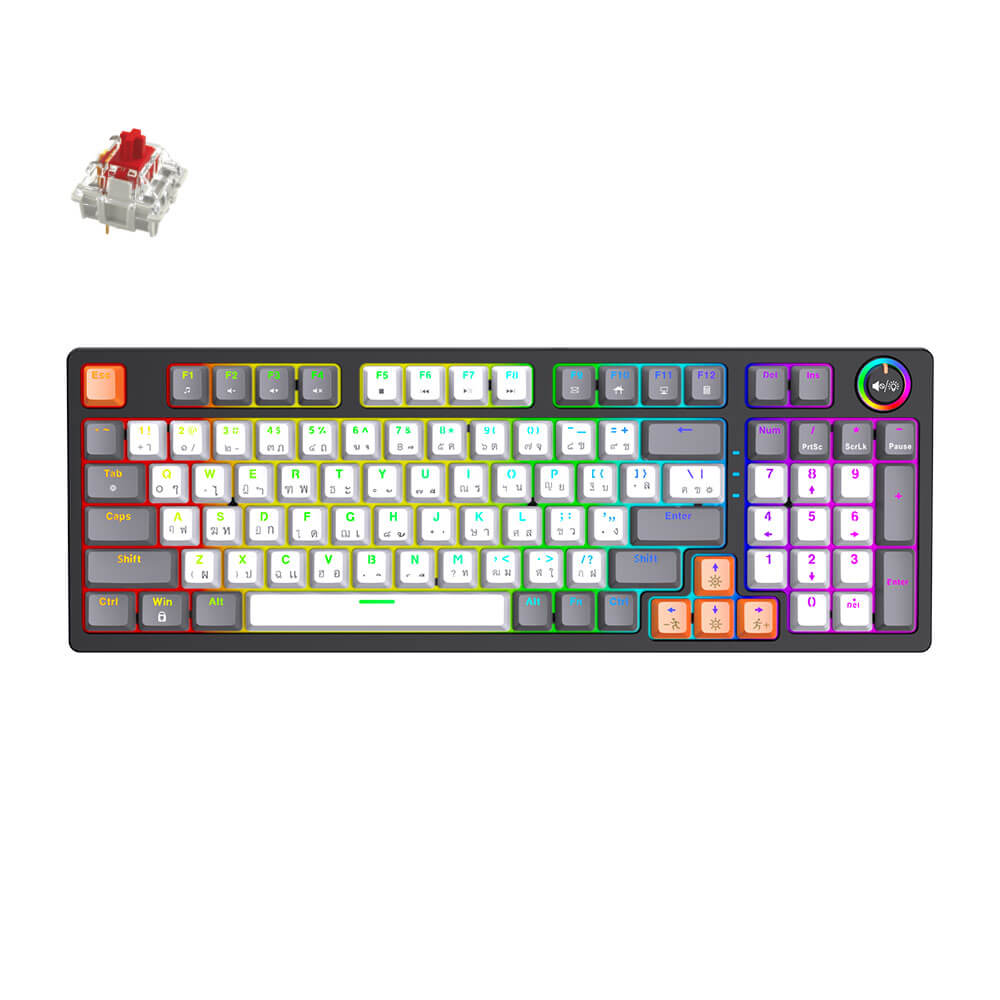 คีย์บอร์ดเกมมิ่ง ONIKUMA FUYU MECHANICAL GAMING KEYBOARD - สีขาว (RED SWITCH) (TH/EN)_0