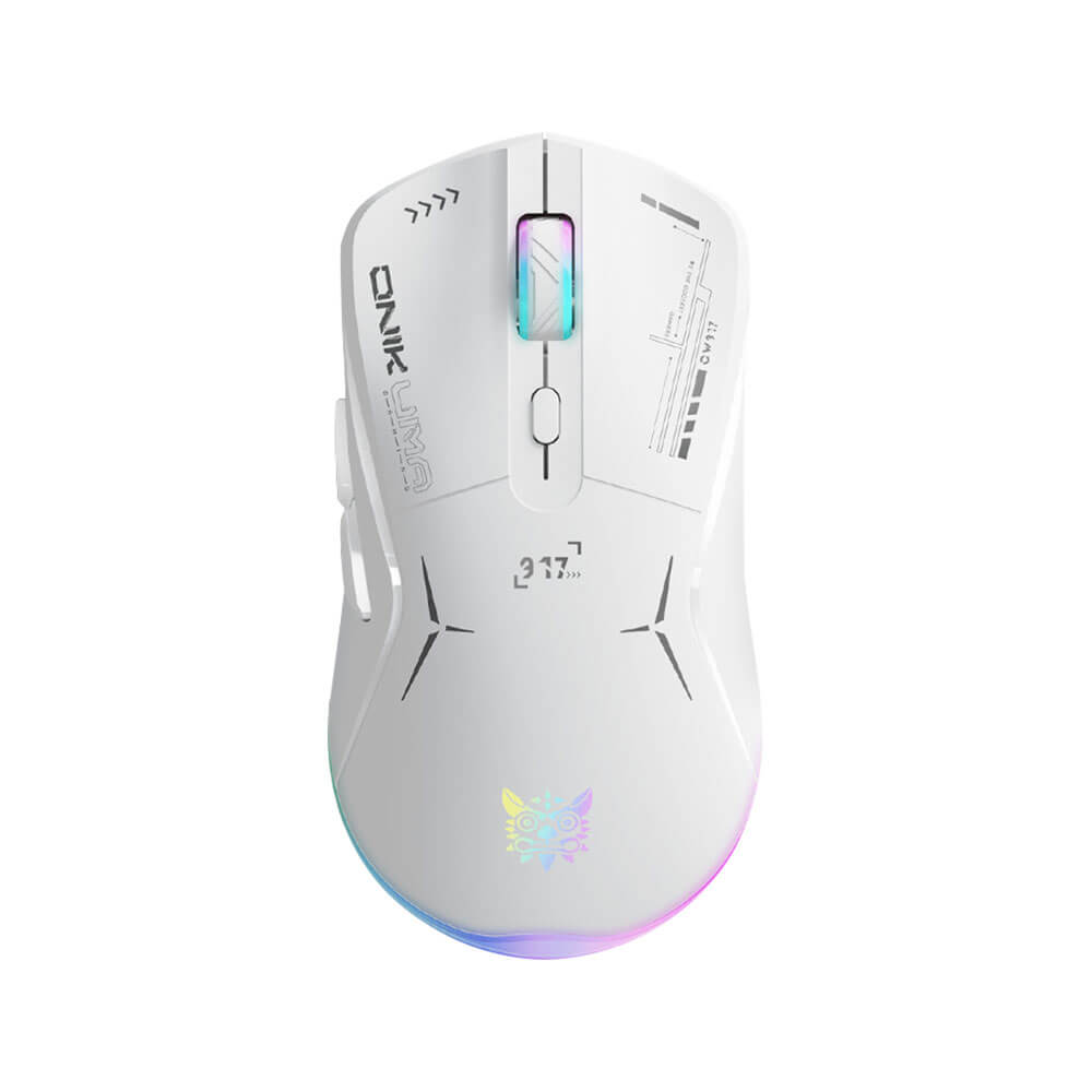 เมาส์เกมมิ่ง ONIKUMA OKAMI WIRELESS DUAL-MODE GAMING MOUSE เชื่อมต่อได้ 2 โหมด - สีขาว
