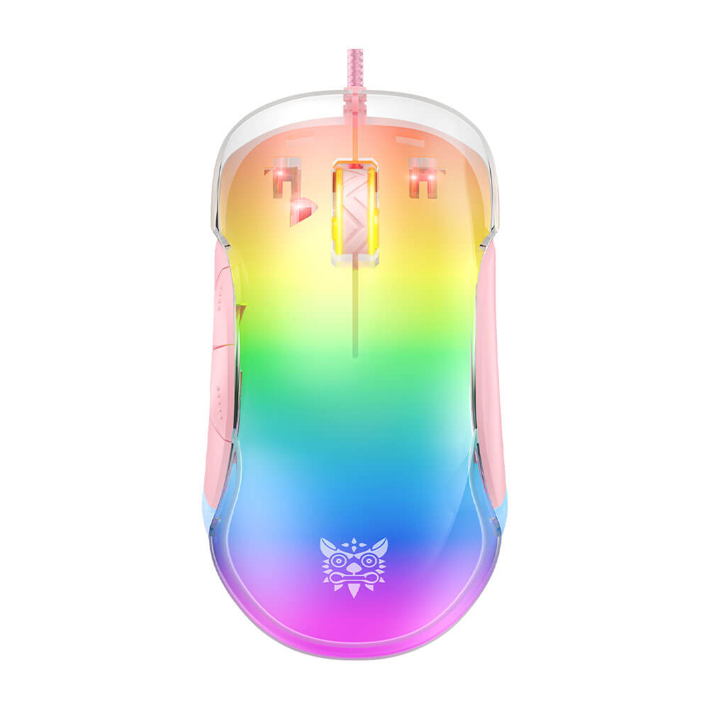 เมาส์เกมมิ่ง ONIKUMA CW925 RGB BACKLIT WIRED GAMING MOUSE - สีชมพู