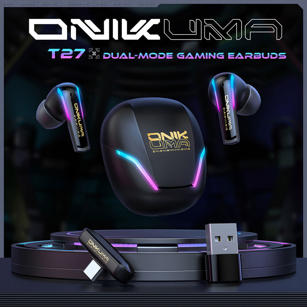หูฟังเกมมิ่งไร้สาย Onikuma T27 ไมโครโฟน ENC - สีดำ