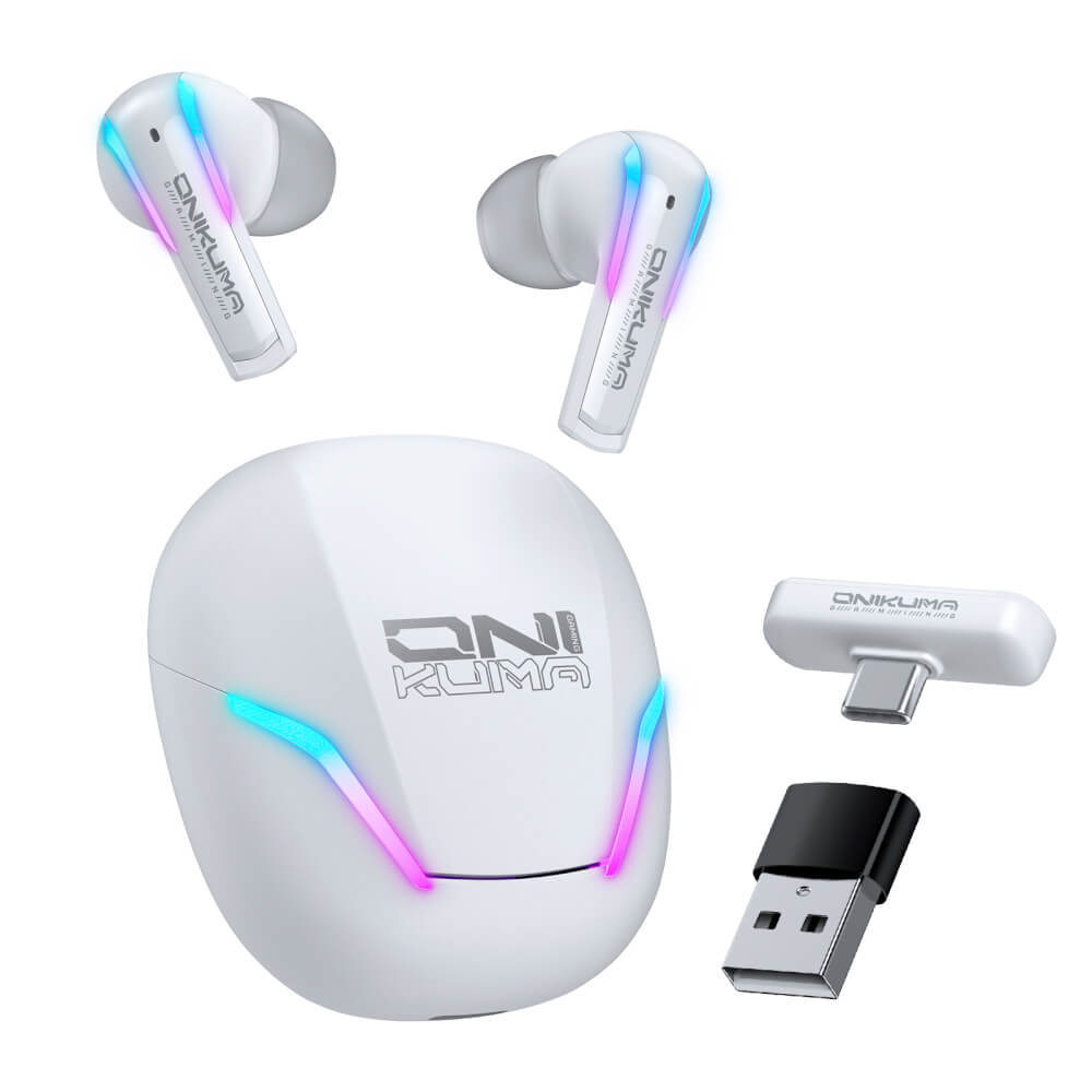 หูฟังเกมมิ่งไร้สาย Onikuma T27 ไมโครโฟน ENC - สีขาว
