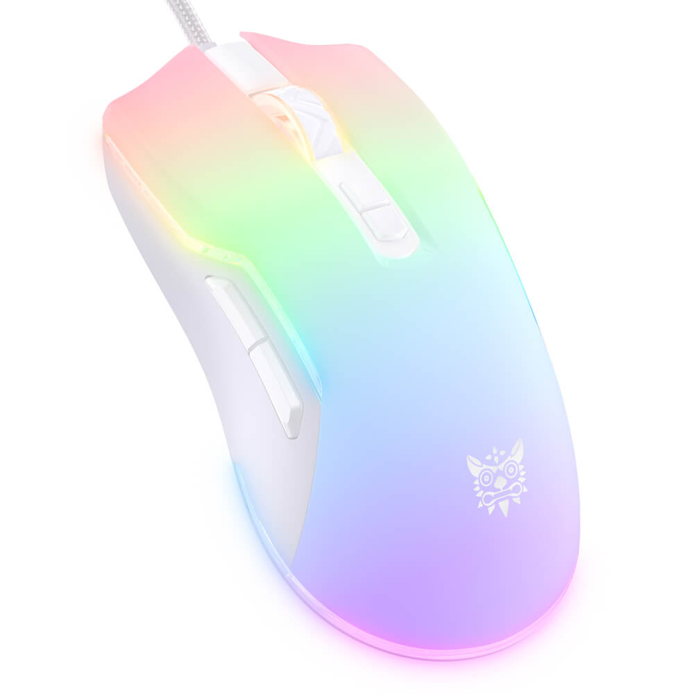 เมาส์เกมมิ่ง ONIKUMA TOUMEI FULL RGB GAMING MOUSE - สีขาว_1