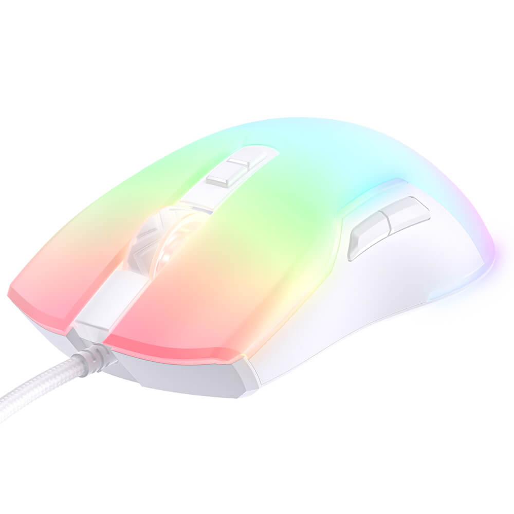 เมาส์เกมมิ่ง ONIKUMA TOUMEI FULL RGB GAMING MOUSE - สีขาว_2