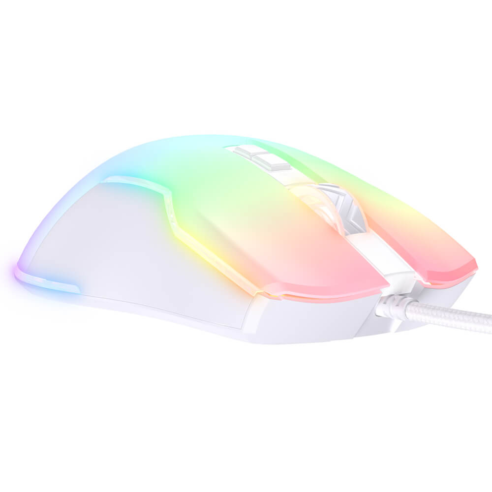 เมาส์เกมมิ่ง ONIKUMA TOUMEI FULL RGB GAMING MOUSE - สีขาว_3