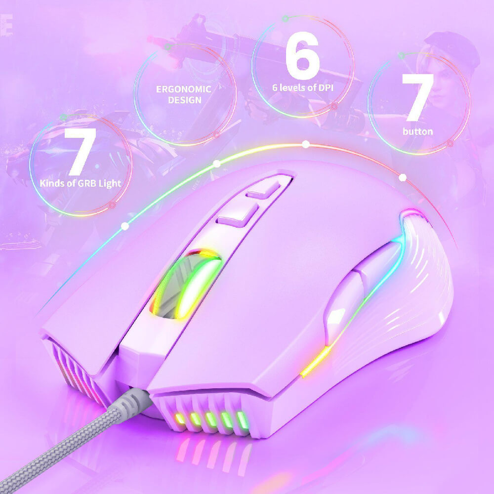 เมาส์เกมมิ่ง ONIKUMA FUJI GAMING MOUSE - สีม่วง_4