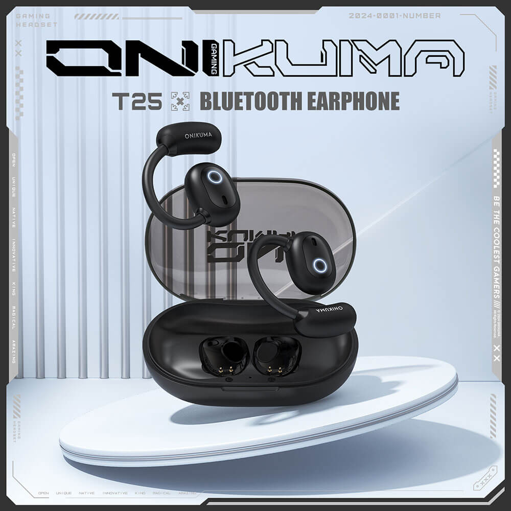 หูฟังไร้สาย Onikuma T25 ใส่ออกกำลังกาย Bluetooth 5.4 - สีดำ
