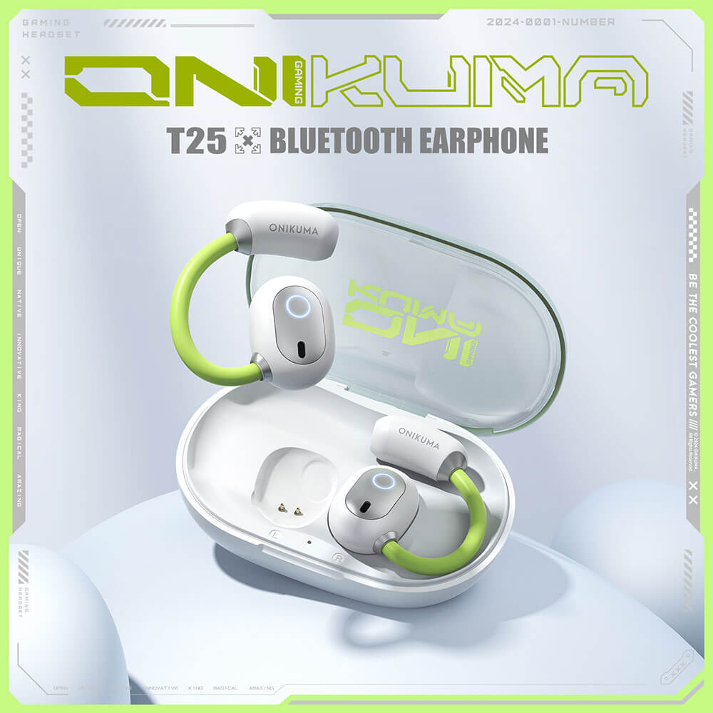 หูฟังไร้สาย Onikuma T25 ใส่ออกกำลังกาย Bluetooth 5.4 - สีขาว