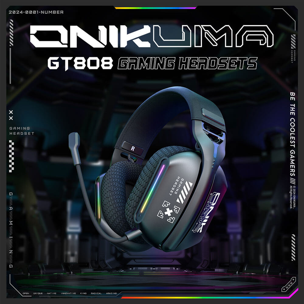 หูฟังเกมมิ่งไร้สาย ONIKUMA GT808 เชื่อมต่อได้ 3 โหมด - สีดำ_5