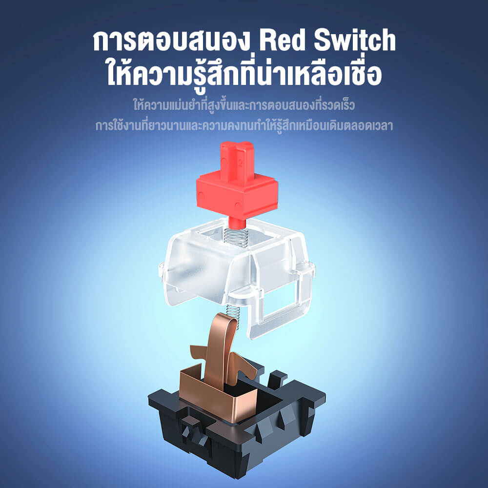 คีย์บอร์ดเกมมิ่ง ONIKUMA HARU LITE GAMING KEYBOARD MINI RGB - สีดำ (RED SWITCH) (TH/EN)